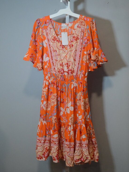 Lascana Dresses & Skirts - NWT Lascana Women's Size 2 Orange Tropical Print Dress